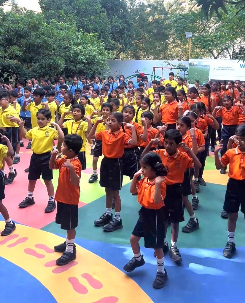 Best preschool in Kukatpally students participating Zumba activity